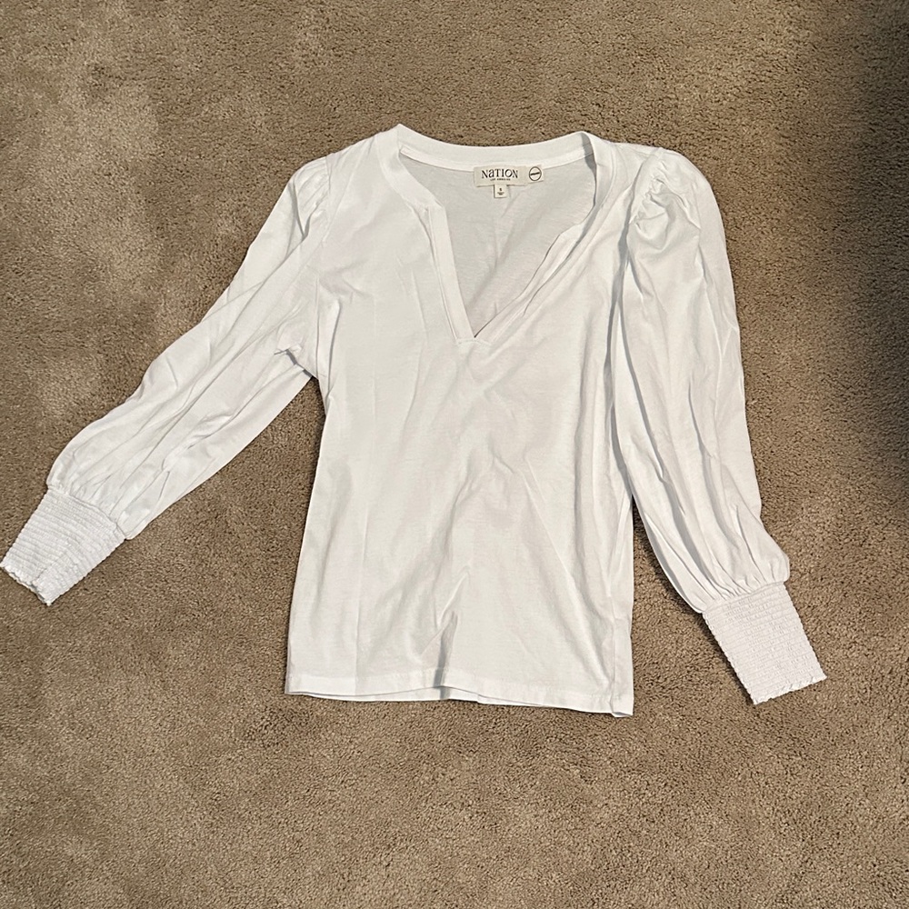 White Long Sleeve Top